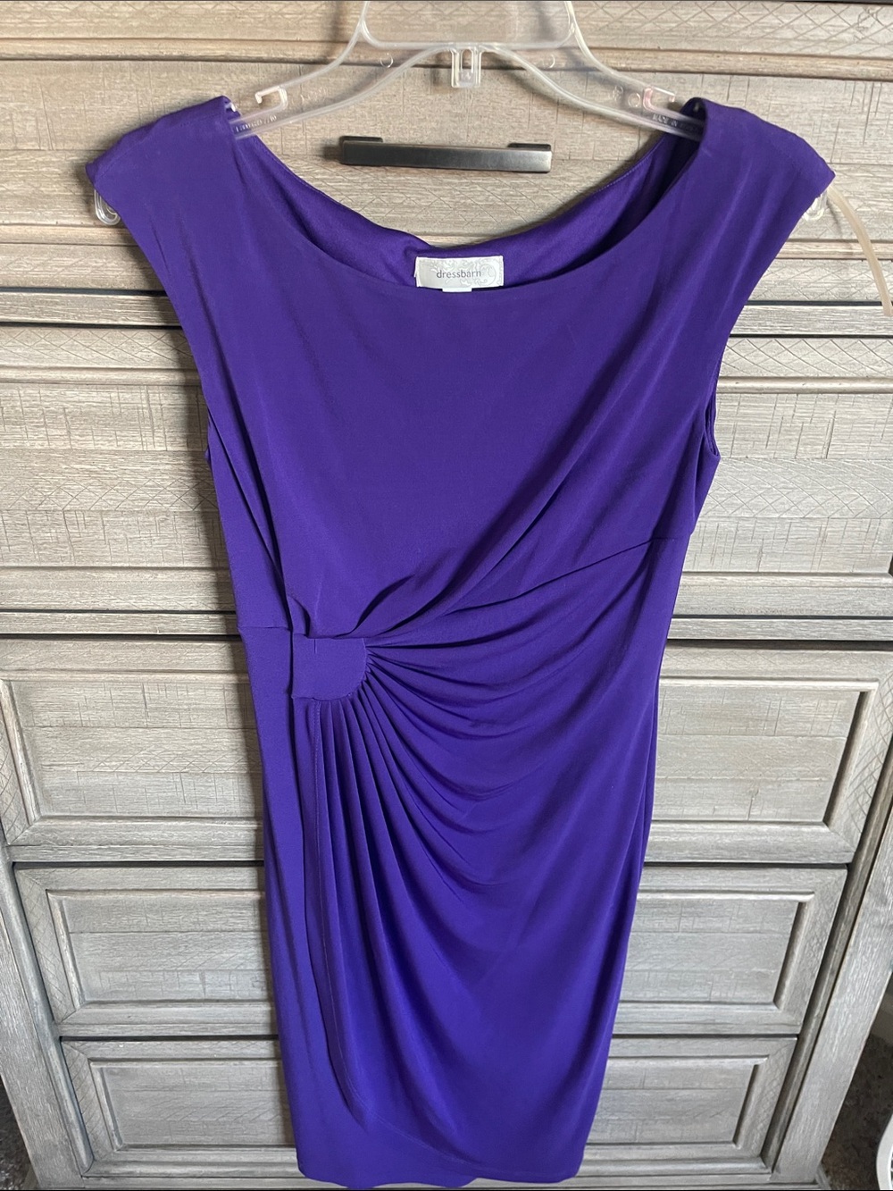 Dress Barn  Vibrant Purple Ruched Midi Sheath Dress